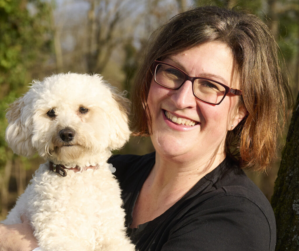 Mirja Höhensteiger mit Hund Happy. Mainz, den 6.1.2022